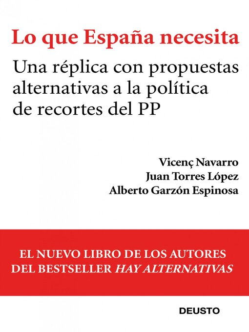 Title details for Lo que España necesita by Vicenç Navarro - Available